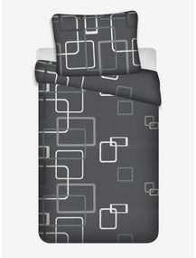 Jerry Fabrics Krepové obliečky Štvorce čiernobiela, 140 x 200 cm, 70 x 90 cm
