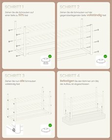 EKHO Lavička s policami na topánky, čalúnené sedadlo, botník, karamelovo hnedá