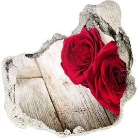 Fototapeta diera na stenu 3D Ruže na drevo nd-p-99658852