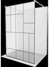 Mexen Kioto voľne stojaca sprchová stena 120 x 200 cm, transparentnéné/čierny vzor 8 mm, chrómová - 800-120-002-01-78