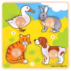 Bigjigs Toys Vkladacie puzzle domáce zvieratká