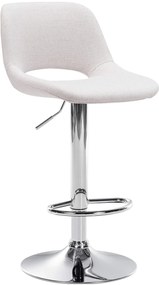 Barová stolička Camden - látka, chróm rám - Krémová