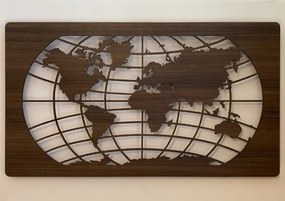 Svietiaci obraz s mapou sveta RGBW