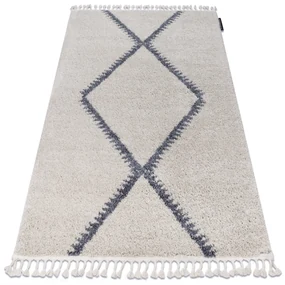Koberec BERBER MAKNES B5910, krémovo -sivý, strapce,  Maroko Shaggy
