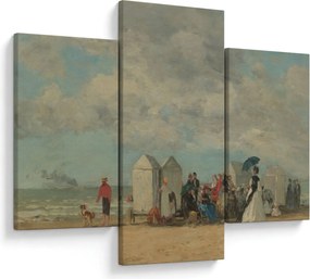 Obraz - Eugène Boudin, Beach Scene , reprodukcia (90x60 cm)