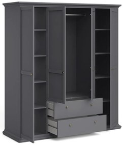 Sivá šatníková skriňa 181x201 cm Paris – Tvilum