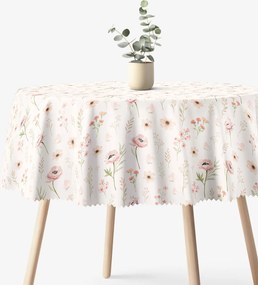 Goldea okrúhly teflónový obrus - ružové kvietky Ø 150 cm