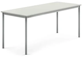 Stôl SONITUS, 1800x700x720 mm, HPL - šedá, strieborná