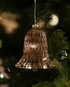 SIRIUS LED skleněný zvonek, hnědý, 9 cm