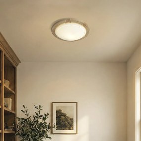 Klasické stropné svietidlo prírodné s bielym sklom - Mesiac