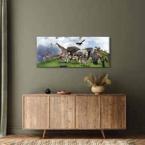 Obraz - Zvieratká na ostrove (120x50 cm)