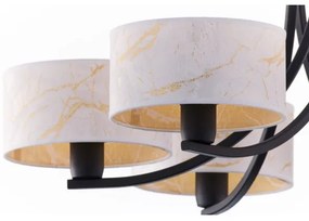 Jupiter 2105 - Závesný luster na reťazi ARTHUR 6xE27/15W/230V biela/čierna/mramorový dekor