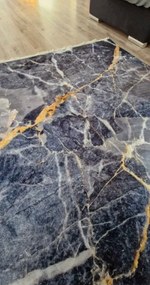 Modro-sivý koberec s nízkym vlasom VELVET M281 – moderný dizajn Rozmer: 60x100 cm