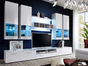 Obývacia stena Delila 20 Ww Do (s osvetlením) (biela lesk biely)