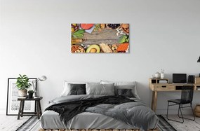 Obraz canvas Fazuľa brokolica avokádo orechy 140x70 cm