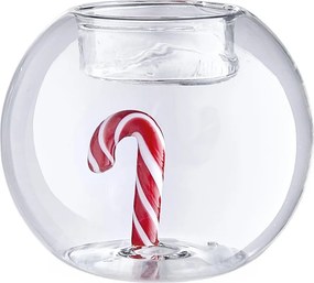 MERRY & BRIGHT Svietnik na čajovú sviečku "Candy Cane" 8 cm