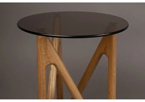 Okrúhly odkladací stolík so sklenenou doskou ø 40 cm Naia – Dutchbone