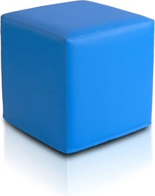 INTERMEDIC SK - Taburetka BLOCK 40x40 cm z ekokože | multifunkčný vak, podnožka, kocka Farba: E11 - Modrá tmavá (Ekokoža)