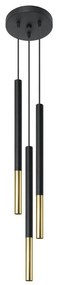 Luster na lanku MOSAIC 3xG9/12W/230V čierna/zlatá