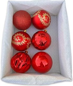 DECOLED Sada vianočných ozdôb červené plastové gule 8 cm, balenie 20 ks