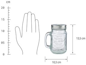 REFRESH Poháre Mason s viečkom 450 ml