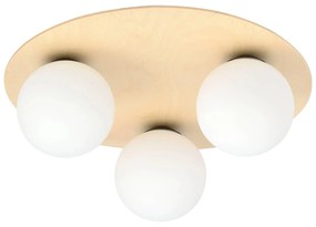 Stropné svietidlo Kenzo, okrúhle hnedá/biela 3-pl.