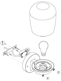 Eglo 98701 - Vonkajšie nástenné svietidlo DONATORI 1xE27/60W/230V IP44