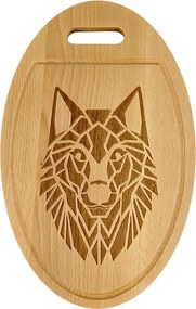 AMADEA Drevená servírovacia doska - podnos oválne vlk, masívne drevo, 38 cm