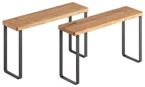 Drevené prídavné poličky v matnej čierno-prírodnej farbe v súprave 2 ks 27x8 cm York – Metaltex