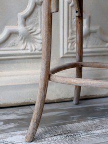 Prírodná drevená barová stolička s ratanovým výpletom Old French chair - 43*51*103 cm