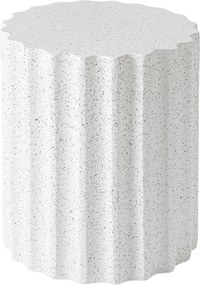Okrúhly konferenčný stolík Tiaris 41 cm - biele terrazzo