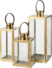 Zlatý kovový lampáš Recin - 22*21*65cm