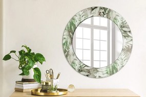 Okrúhle ozdobné zrkadlo Listy akvarelu fi 50 cm