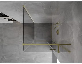 Mexen Mist H T, sprchový kút s výklopnými dverami pravý 110 x 110 cm, číre sklo, zlatá, 8A5T-110-110-50-00-P