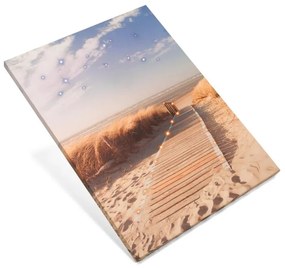 Nexos 74518 Nástenná maľba piesočná cesta na pláž, 30 LED, 30 x 40 cm