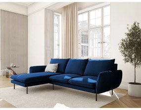 Modrá zamatová rohová pohovka (ľavý roh) Vienna – Cosmopolitan Design