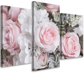 Gario Obraz na plátne Ružové ruže - 3 dielny Rozmery: 60 x 40 cm