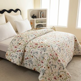 Prehoz na posteľ HERBALIS krémový Rozmer: 170 x 210 cm