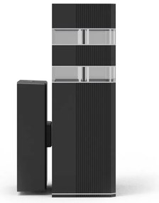 Exteriérové nástenné svietidlo Vini, 1x sklenené/čierne hliníkové tienidlo, (18 cm)