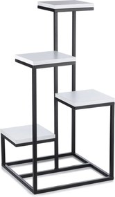 STOJAN NA KVETINÁČ KASKADA 79X40X40 CM ČIERNA/BIELA