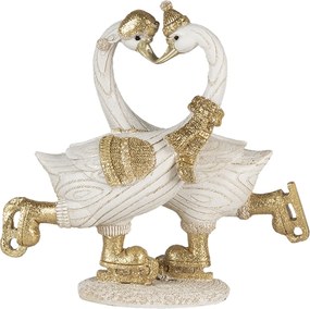 Vianočné dekoratívne soška labutí v čiapkach - 18 * 8 * 17 cm