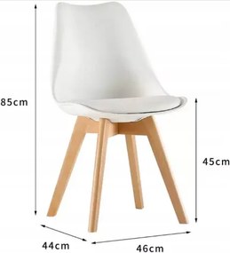 Bestent Jedálenské stoličky 4ks bielo-čierne škandinávsky štýl Basic