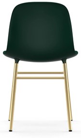 Stolička Form Chair – zelená/mosadzná