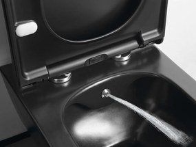 Sapho Sapho, AVVA CLEANWASH závesná WC misa s bidet. spŕškou, Rimless, 35,5x53cm, čierna matná, 100312-110