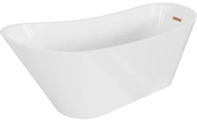 Mexen Alta voľne stojaca vaňa 170 x 75 cm, biela, prepad brúsená meď - 52141707500-65