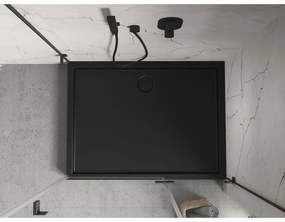 Mexen Flow+, obdĺžniková sprchová vanička 100 x 80 cm, čierna matná, 46R708010H