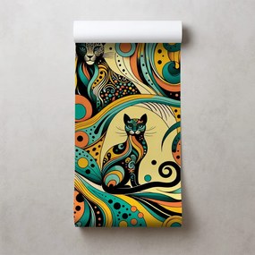 Fototapeta farebné abstraktné mačky