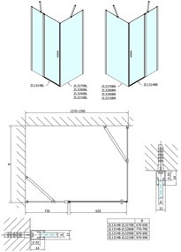 Polysan Polysan, Zoom Line Black obdĺžniková sprchová zástena 1400x800mm L/P varianta, ZL1314BZL3280B