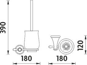 Nimco WC kefa retro s keramickou nádobou LADA - LA 19094K-80