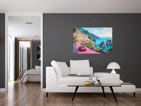 Obraz - Ružová cesta na pobreží (90x60 cm)
